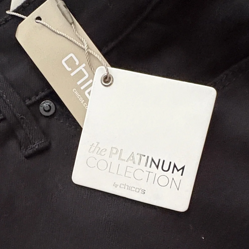 Chico’s Platinum Pull On Jegging Black Jean 1.5 Petite - Picture 6 of 6